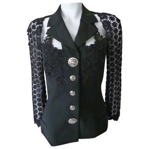 Rare find Authentic Gianni Versace 1990's blazer silver Medusa applications